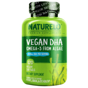 Thực phẩm bổ sung NATURELO Vegan DHA Omega-3 from Algae 400 mg 120 Vegan Softgels 628110628466