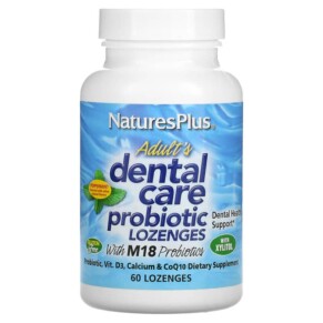 Thực phẩm bổ sung NaturesPlus Adult's Dental Care Probiotic Peppermint 60 Lozenges 097467043831