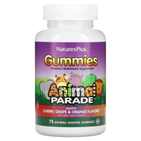 Thực phẩm bổ sung NaturesPlus Animal Parade Gummies Children's Multivitamin Assorted Flavors 75 Animal-Shaped Gummies 097467299610