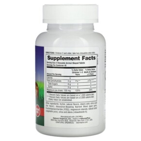 Viên uống MagKidz dạng nhai vị cherry cho trẻ em hình thú 90 viên của NaturesPlus 3 Thành phần vi chất của NaturesPlus Animal Parade MagKidz Children's Chewable Magnesium Cherry 90 Animal-Shaped Tablets 097467299429