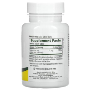 Viên uống NaturesPlus Đồng 3 mg 90 viên 3 Thành phần vi chất của NaturesPlus Copper 3 mg 90 Tablets 097467034303