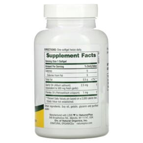 Dầu Tỏi & Ngò Tây NaturesPlus 180 viên mềm 3 Thành phần vi chất của NaturesPlus Garlic and Parsley Oil 180 Softgels 097467039605