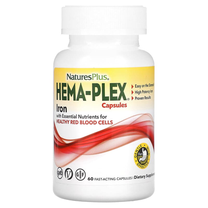 Viên uống NaturesPlus Hema-Plex 60 viên nang tác dụng nhanh 10 naturesplus hema plex 60 fast acting capsules 21089 097467037724