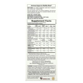 NaturesPlus Hema-Plex Dạng Lỏng vị Berry Hỗn Hợp 250 ml 3 Thành phần vi chất của NaturesPlus Hema-Plex Liquid Mixed Berry 8.5 fl oz (250 ml) 097467376878