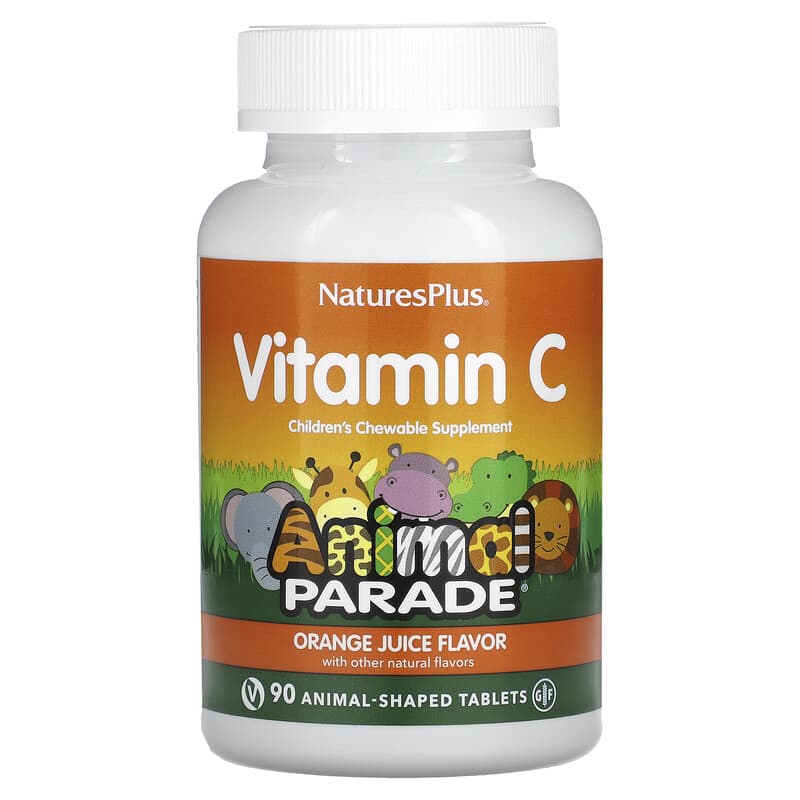 Vitamin C NaturesPlus Source of Life Animal Parade vị Cam 90 viên nén Hình Động Vật 10 naturesplus source of life animal parade vitamin c orange juice 90 animal shaped tablets 7502 097467299986