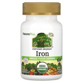 Thực phẩm bổ sung NaturesPlus Source of Life Garden Iron 30 Vegan Capsules 097467307360