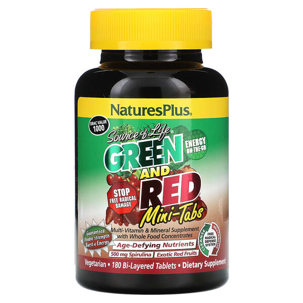NaturesPlus Source of Life Green & Red Mini-Tabs 180 viên 097467305540
