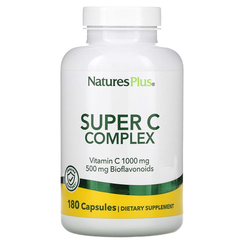 Viên uống NaturesPlus Super C Complex 180 viên bổ sung vitamin C tự nhiên 10 naturesplus super c complex 180 capsules 7610 097467024847