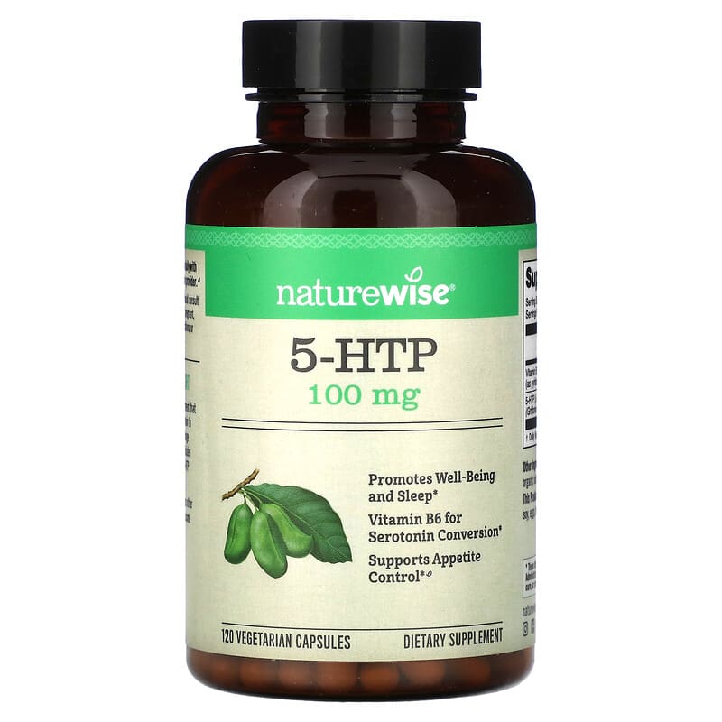 Viên uống NatureWise 5-HTP 100mg 120 viên chay 10 naturewise 5 htp 100 mg 120 vegetarian capsules 134466 858081006097