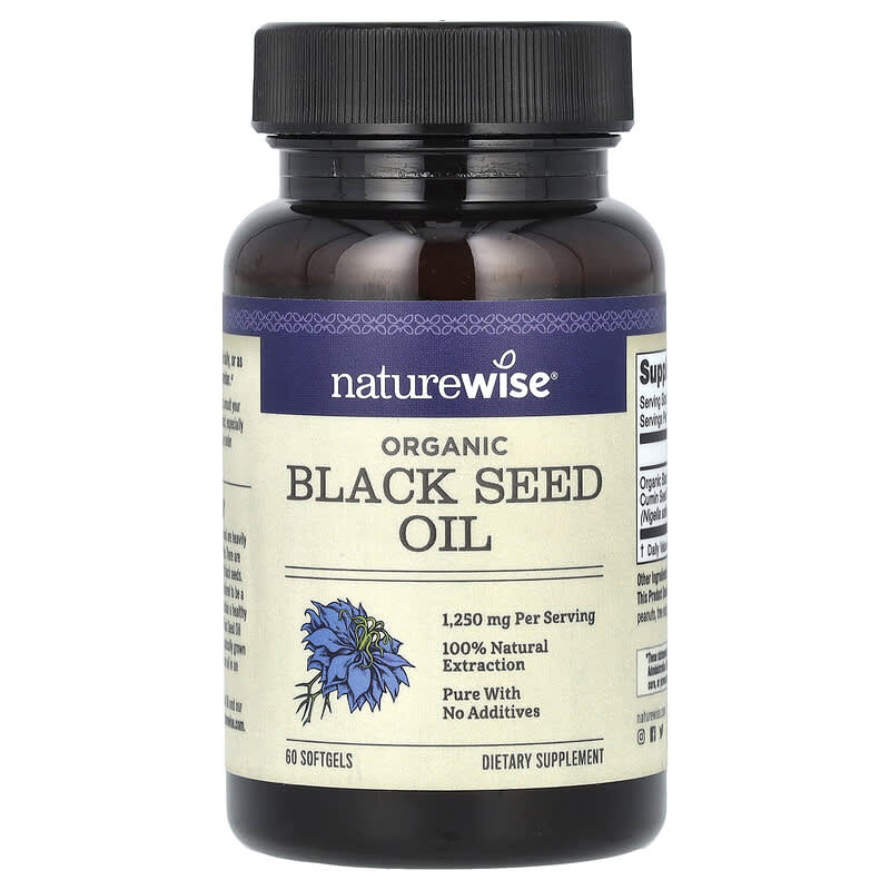 Dầu Hạt Đen Tự Nhiên NatureWise, 1250 mg, 60 viên (625 mg/viên) 10 naturewise organic black seed oil 1 250 mg 60 softgels 625 mg per softgel 138788 855724007480