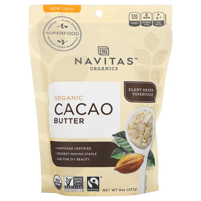 Bơ ca cao hữu cơ Navitas Organics 8 oz (227 g) 10 navitas organics organic cacao butter 8 oz 227 g 71149 811961020750