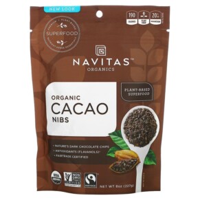 Thực phẩm bổ sung Navitas Organics Organic Cacao Nibs 8 oz (227 g) 858847000680