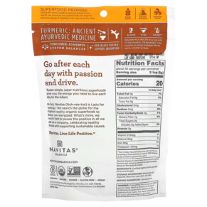Bột Nghệ Hữu Cơ Navitas Organics 8 oz (227 g) 3 Thành phần vi chất của Navitas Organics Organic Turmeric Powder 8 oz (227 g) 811961021320
