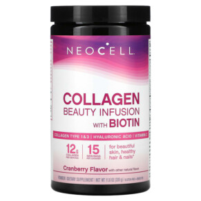 Thực phẩm bổ sung NeoCell Collagen Beauty Infusion with Biotin Drink Mix Cranberry 11.6 oz (330 g) 016185129429
