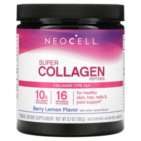 Thực phẩm bổ sung NeoCell Super Collagen Peptides Type 1 & 3 Berry Lemon 6.7 oz (190 g) 016185129900