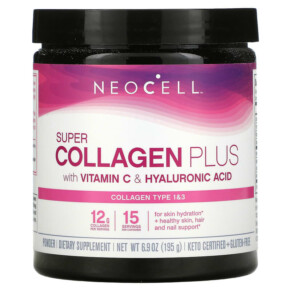 Thực phẩm bổ sung NeoCell Super Collagen Plus with Vitamin C & Hyaluronic Acid 6.9 oz (195 g) 016185129580