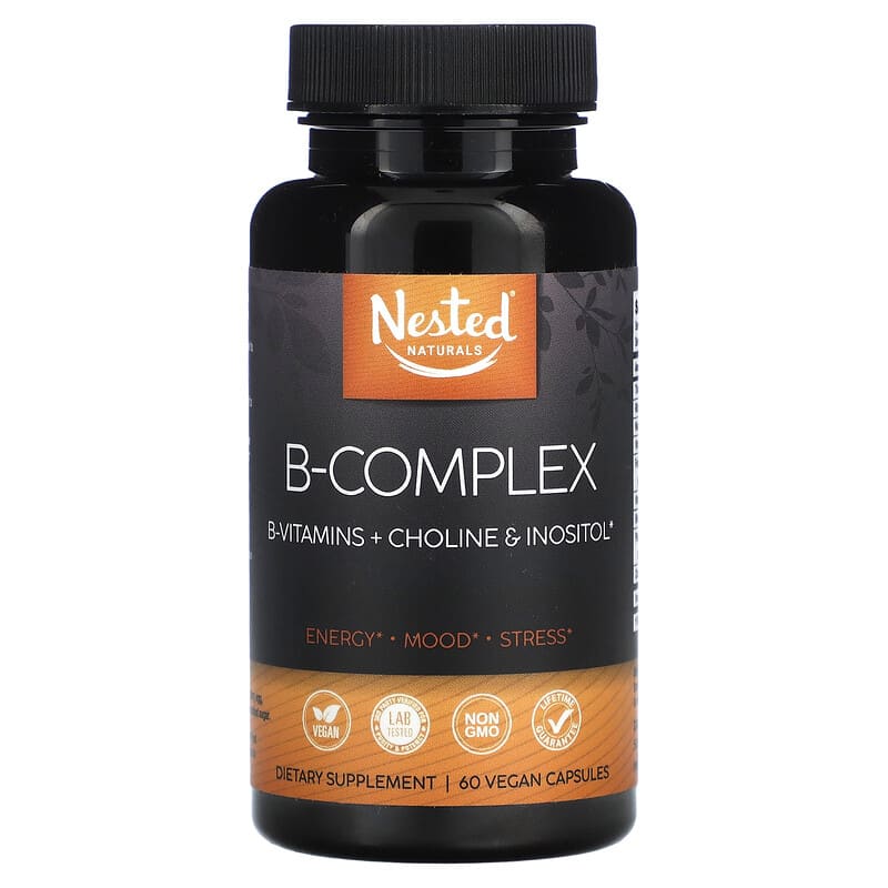 Viên uống Nested Naturals B-Complex 60 viên chay 10 nested naturals b complex 60 vegan capsules 116489 852446007224