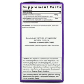 Viên uống New Chapter Cinnamon Force 60 viên thực vật từ New Chapter 3 Thành phần vi chất của New Chapter Cinnamon Force 60 Vegetarian Capsules 727783900418