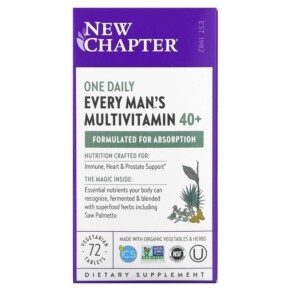 Thực phẩm bổ sung New Chapter Every Man's One Daily 40+ Multivitamin 72 Vegetarian Tablets 727783003713