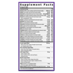 Thành phần vi chất của New Chapter Every Man's One Daily 40+ Multivitamin 96 Vegetarian Tablets 727783003737