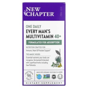 Thực phẩm bổ sung New Chapter Every Man's One Daily 40+ Multivitamin 96 Vegetarian Tablets 727783003737