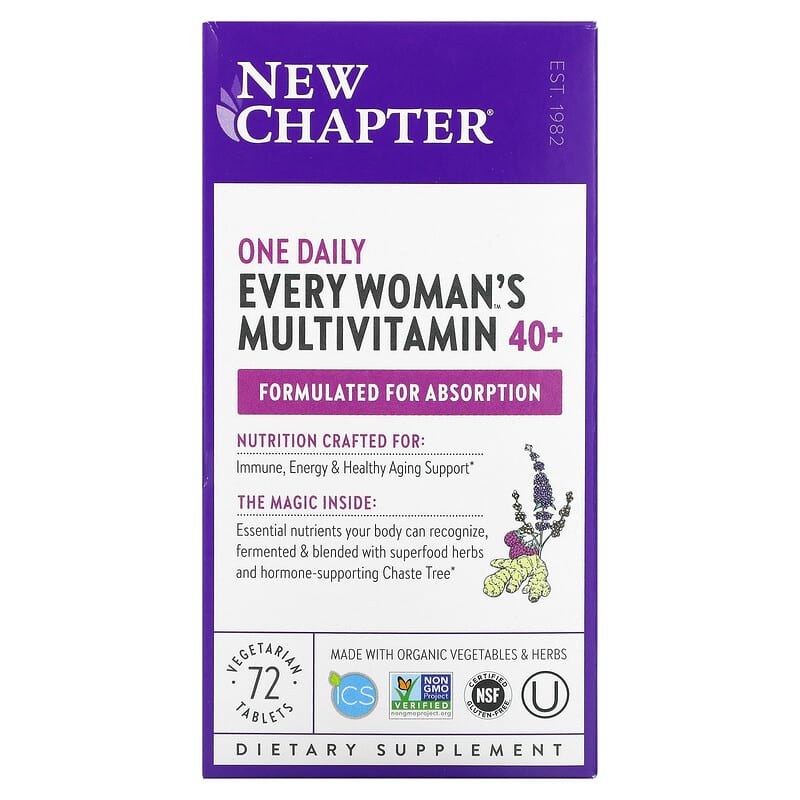 Viên uống đa vitamin New Chapter Every Woman's One Daily 40+ cho nữ 72 viên thực vật 10 new chapter every woman s one daily 40 multivitamin 72 vegetarian tablets 42774 727783003676