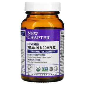 Thực phẩm bổ sung New Chapter Fermented Vitamin B Complex 60 Vegan Tablets 727783902610
