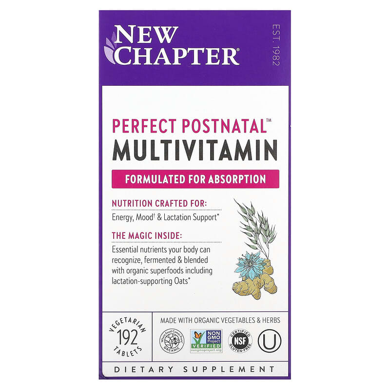 Viên uống đa vitamin New Chapter Perfect Postnatal Whole-Food 192 viên cho mẹ sau sinh, hoàn toàn từ thực vật 10 new chapter perfect postnatal whole food multivitamin 192 vegetarian tablets 70517 727783900586