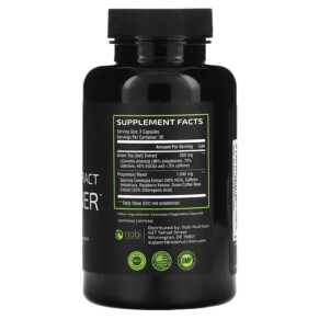 Thành phần vi chất của Nobi Nutrition Premium Green Tea Extract Fat Burner with EGCG 60 Capsules 850018274029