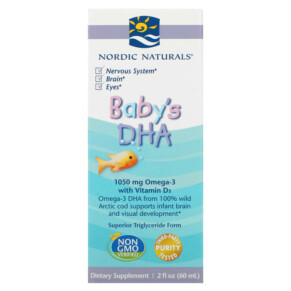 Thực phẩm bổ sung Nordic Naturals Baby's DHA with Vitamin D3 1.050 mg 2 fl oz (60 ml) 768990537875