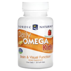 Thực phẩm bổ sung Nordic Naturals Daily Omega Kids Natural Fruit 30 Soft Gels 768990018176