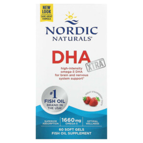 Thực phẩm bổ sung Nordic Naturals DHA Xtra Strawberry 60 Soft Gels 768990017452