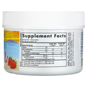 Thành phần vi chất của Nordic Naturals Nordic Omega-3 Gummy Worms Strawberry 63 mg 30 Gummy Worms 768990301506
