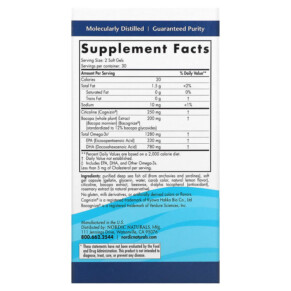 Thành phần vi chất của Nordic Naturals Omega Focus 1.280 mg 60 Soft Gels 768990018732