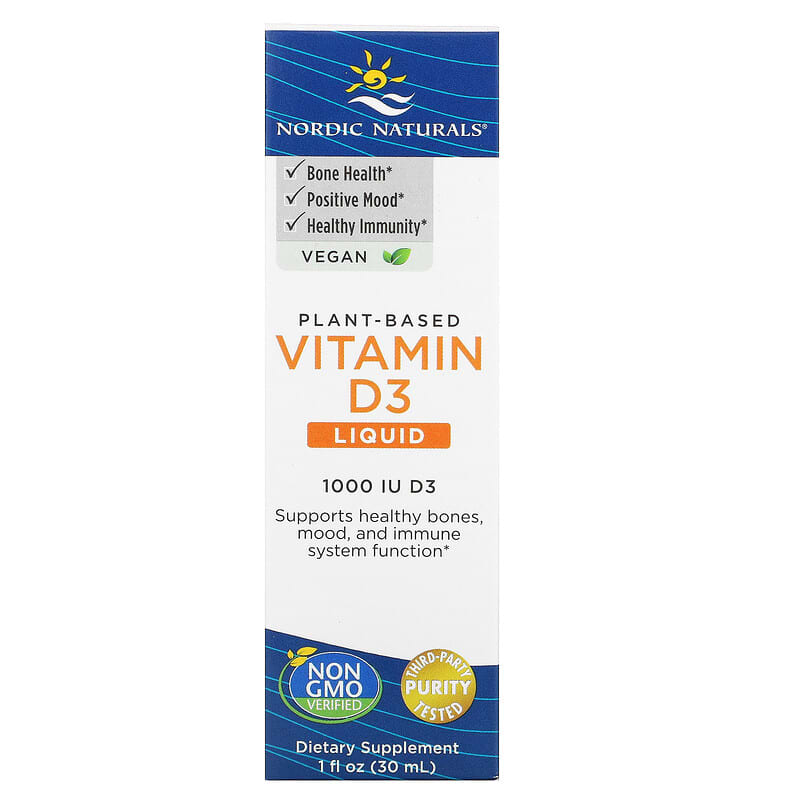 Vitamin D3 Dạng Lỏng Chiết Xuất Từ Thực Vật Nordic Naturals 1000 IU 30 ml 10 nordic naturals plant based vitamin d3 liquid 1 000 iu 1 fl oz 30 ml 46272 768990016806