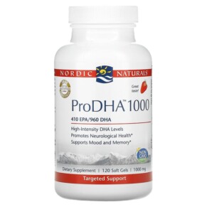 Thực phẩm bổ sung Nordic Naturals ProDHA 1000 Strawberry 1000 mg 120 Soft Gels 768990017469