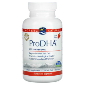 Thực phẩm bổ sung Nordic Naturals ProDHA Strawberry 250 mg 120 Soft Gels 768990510908