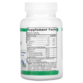 Thành phần vi chất của Nordic Naturals ProOmega Blood Sugar 1000 mg 60 Softgels 768990121708