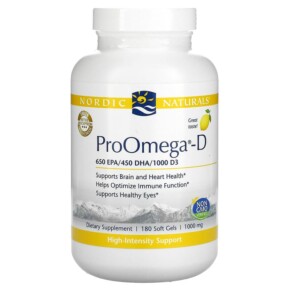 Thực phẩm bổ sung Nordic Naturals ProOmega-D Lemon 1.000 mg 180 Soft Gels 768990141249