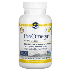 Thực phẩm bổ sung Nordic Naturals ProOmega Lemon 1.000 mg 120 Soft Gels 768990131202