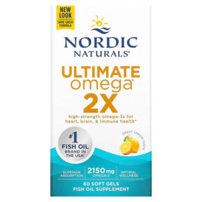 Thực phẩm bổ sung Nordic Naturals Ultimate Omega 2X Lemon 1.075 mg 60 Softgels 768990021503