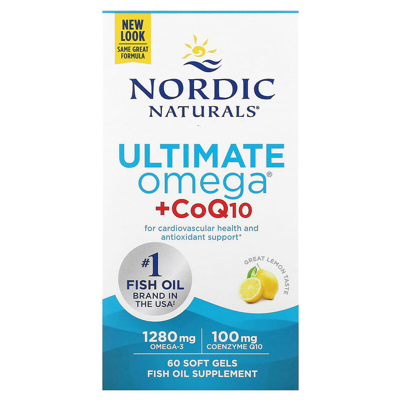 Nordic Naturals Ultimate Omega CoQ10 Chanh 640 mg 60 viên mềm 10 nordic naturals ultimate omega coq10 lemon 640 mg 60 soft gels 13117 768990018909