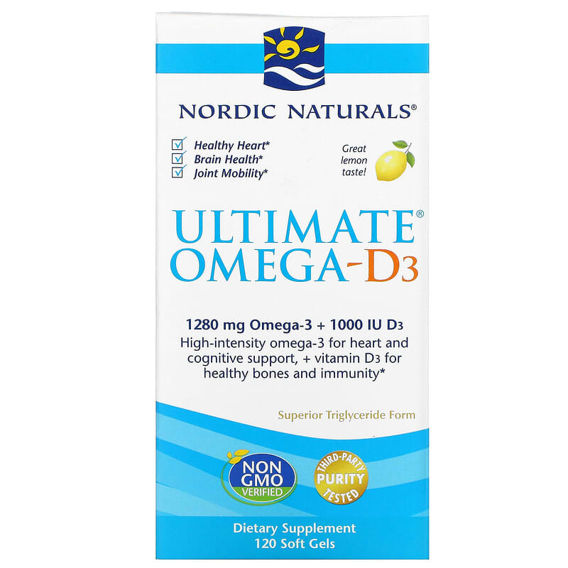 Nordic Naturals Ultimate Omega-D3 Lemon 640 mg 120 viên nang mềm 10 nordic naturals ultimate omega d3 lemon 640 mg 120 soft gels 16898 768990027949