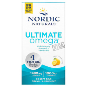 Thực phẩm bổ sung Nordic Naturals Ultimate Omega Xtra Lemon 740 mg 60 Soft Gels 768990017995