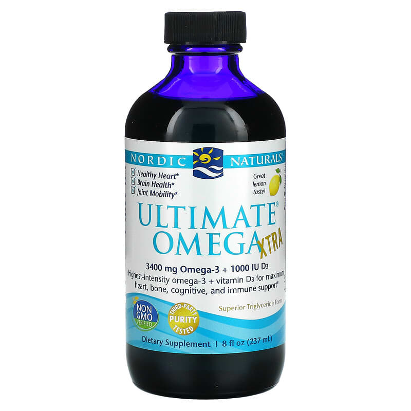 Dầu cá Nordic Naturals Ultimate Omega Xtra hương chanh 8 fl oz (237 ml) 10 nordic naturals ultimate omega xtra lemon 8 fl oz 237 ml 39279 768990018060