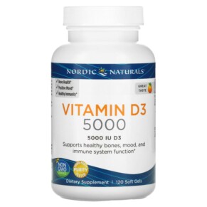 Thực phẩm bổ sung Nordic Naturals Vitamin D3 5000 Orange 5.000 IU 120 Soft Gels 768990015038