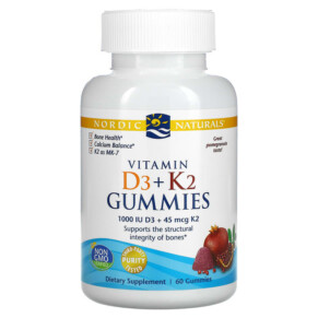 Thực phẩm bổ sung Nordic Naturals Vitamin D3 + K2 Gummies Pomegranate 60 Gummies 768990311604
