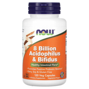 Thực phẩm bổ sung NOW Foods 8 Billion Acidophilus & Bifidus 120 Veg Capsules 733739029324