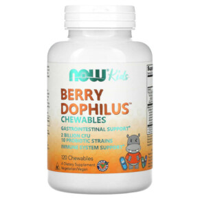 Thực phẩm bổ sung NOW Foods Berry Dophilus Kids 2 Billion CFU 120 Chewables 733739029492
