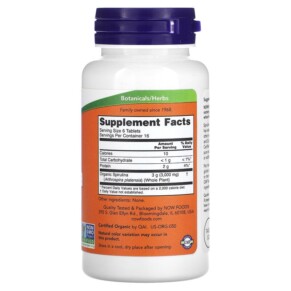 Viên uống NOW Foods Spirulina hữu cơ 500 mg 100 viên 3 Thành phần vi chất của NOW Foods Certified Organic Spirulina 500 mg 100 Tablets 733739026965